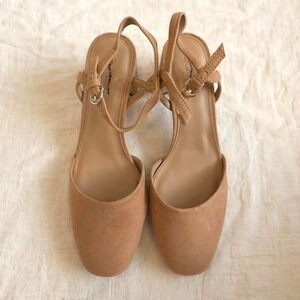 J.Crew Microsuede ankle-strap heels - Size 8/ CL385/ Sienna